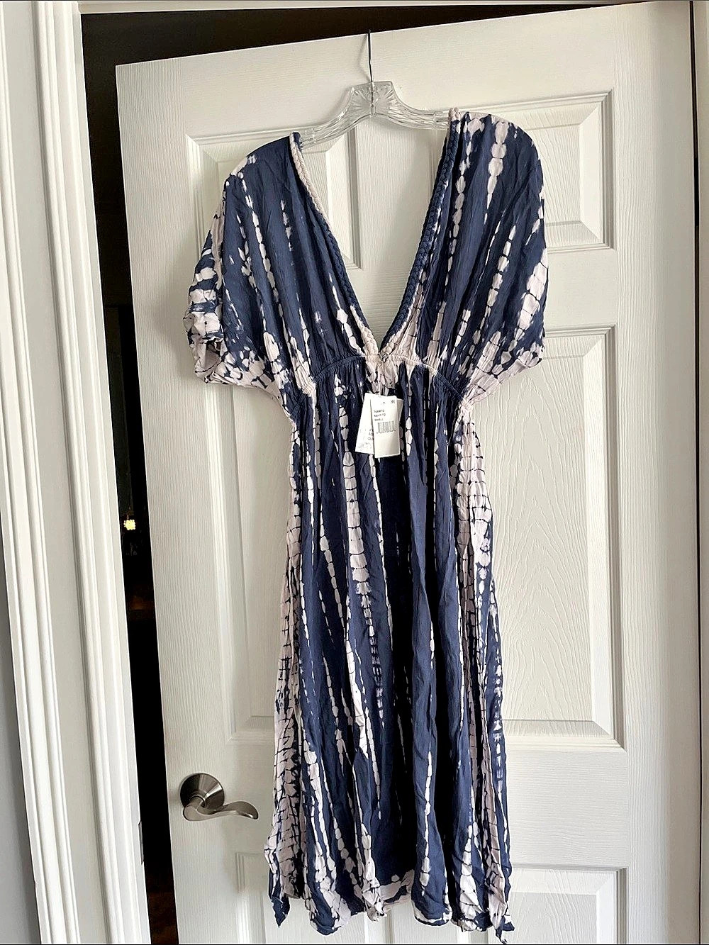 NWT Tie-Dye Midi cover up/Dress in Blue & White Size Small NWT
